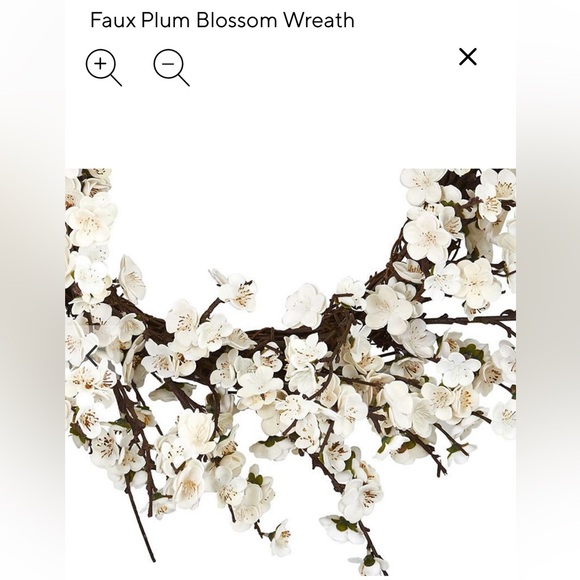 Pottery Barn Faux Plum Blossom Wreath - White - Picture 4 of 10